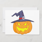 Halloween Pumpkin mit einer Hexenhut-Einladung Einladung (Vorderseite)