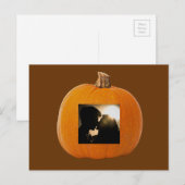 Halloween Pumpkin mit Foto von Couple Postcard Postkarte (Vorne/Hinten)