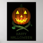 Halloween Pumpkin mit Reben Poster (Vorne)