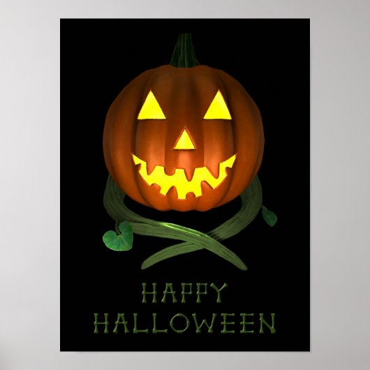 Halloween Pumpkin mit Reben Poster (Vorne)