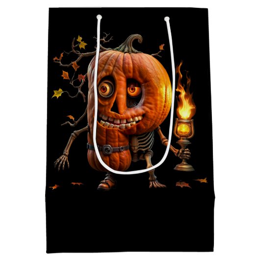 Halloween Pumpkin Mittlere Geschenktüte (Rückseite)