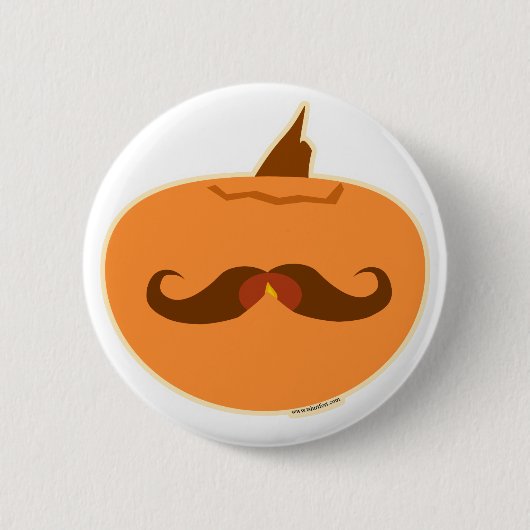 Halloween Pumpkin Mustache Button (Vorderseite)