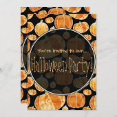 Halloween Pumpkin Muster Doppelseitige Einladung (Vorne/Hinten)