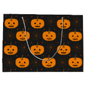 Halloween Pumpkin Muster große Geschenktasche Große Geschenktüte (Rückseite)