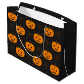 Halloween Pumpkin Muster große Geschenktasche Große Geschenktüte (Rückseite Schrägansicht)