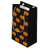Halloween Pumpkin Muster kleine Geschenktasche Geschenktüte (Rückseite Schrägansicht)
