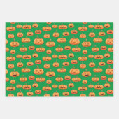 Halloween Pumpkin Nahtloses Muster Geschenkpapier Set (Vorderseite 3)