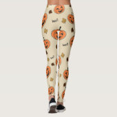 Halloween Pumpkin Nahtloses Muster Leggings (Rückseite)