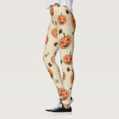 Halloween Pumpkin Nahtloses Muster Leggings (Links)