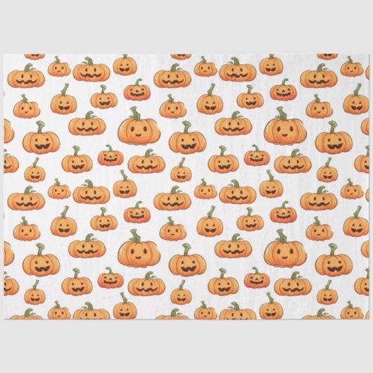 Halloween Pumpkin Nahtloses Muster Seidenpapier (Vorderseite)