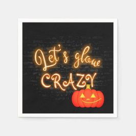 Halloween Pumpkin Neon Sign auf Brillenwand Serviette