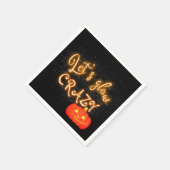 Halloween Pumpkin Neon Sign auf Brillenwand Serviette (Ecke)