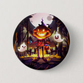Halloween Pumpkin Niedlich Ghosts Moon Beängstigen Button (Vorderseite)