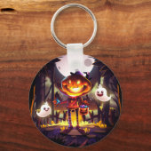 Halloween Pumpkin Niedlich Ghosts Moon Beängstigen Schlüsselanhänger (Vorderseite)