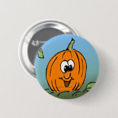 Halloween Pumpkin Niedlich Lächeln freundlich Button (Vorne & Hinten)