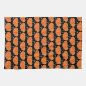 Halloween Pumpkin Niedlich Pattern Orange Fall Web Geschirrtuch (Horizontal)