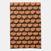 Halloween Pumpkin Niedlich Pattern Orange Fall Web Geschirrtuch (Vertikal)