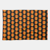 Halloween Pumpkin Niedlich Pattern Orange Fall Web Geschirrtuch (Horizontal)