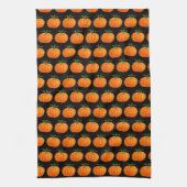 Halloween Pumpkin Niedlich Pattern Orange Fall Web Geschirrtuch (Vertikal)
