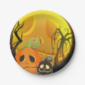 Halloween Pumpkin Niedlich Whimsical Party Pappteller (Vorderseite)