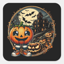 Halloween Pumpkin Nr. 2 Classic Square Stickers