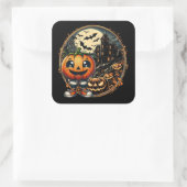 Halloween Pumpkin Nr. 2 Classic Square Stickers (Tasche)