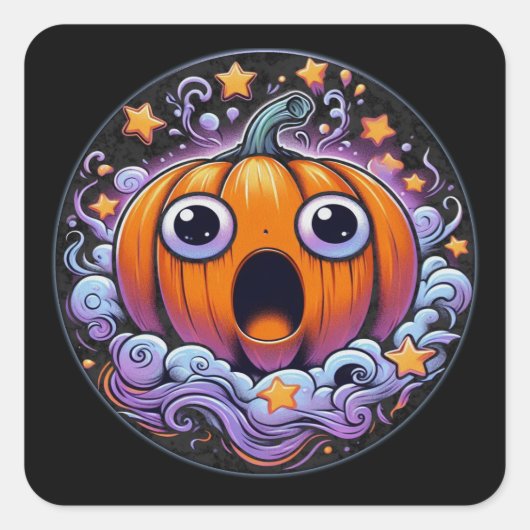 Halloween Pumpkin Nr. 3 Classic Square Sticker (Vorderseite)