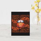 Halloween Pumpkin Nurse Niedlich Cna Costume Scrub Karte (Gelbe Blume)