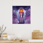 Halloween Pumpkin Nutcracker Art Print Poster (Küche)