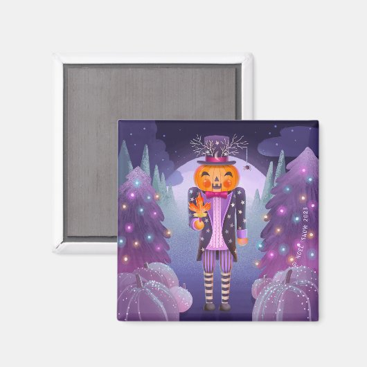 Halloween Pumpkin Nutcracker Magnet (Vorderseite/Rückseite)