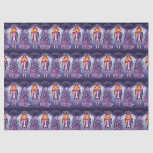 Halloween Pumpkin Nutcracker Seidenpapier (Vorderseite)