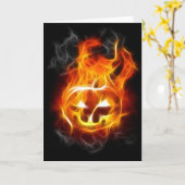 Halloween Pumpkin on Fire Karte (Gelbe Blume)