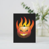 Halloween Pumpkin on Fire Postkarte (Stehend Vorderseite)