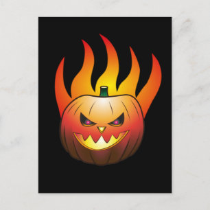 Halloween Pumpkin on Fire Postkarte