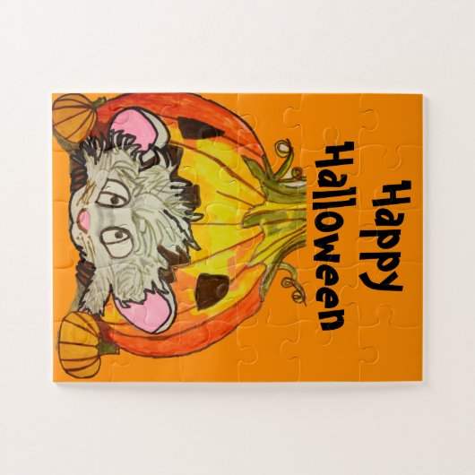 HALLOWEEN PUMPKIN ON TOP OF A MOUSE PUZZLE (Horizontal)