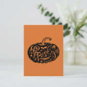 Halloween Pumpkin Orange Black Card Feiertagskarte (Stehend Vorderseite)