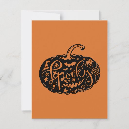Halloween Pumpkin Orange Black Card Feiertagskarte (Vorderseite)