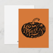 Halloween Pumpkin Orange Black Card Feiertagskarte (Vorne/Hinten)