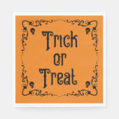 Halloween Pumpkin Orange & Black Trick oder Treff Serviette (Vorderseite)