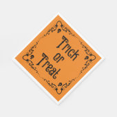 Halloween Pumpkin Orange & Black Trick oder Treff Serviette (Ecke)