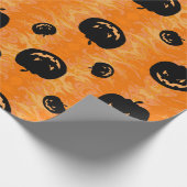 Halloween Pumpkin Orange Geschenkpapier (Ecke)