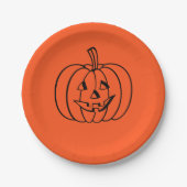 Halloween Pumpkin Orange Jack-o-Lantern Pappteller (Vorderseite)
