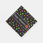 Halloween Pumpkin Orange, Lila und Limettengrün Serviette (Ecke)