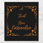 Halloween Pumpkin Orange Personalisiert Weinetikett (Einzelnes Label)