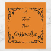 Halloween Pumpkin Orange Personalisiert Weinetikett (Einzelnes Label)
