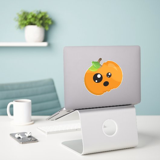Halloween Pumpkin, Orange Pumpkin, Trick oder Tret Aufkleber (Laptop auf Schreibtisch)
