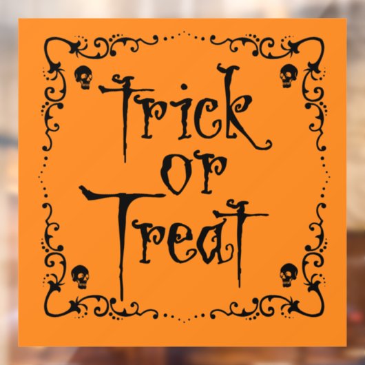 Halloween Pumpkin Orange Trick oder Treat Fensteraufkleber (Blatt 2)