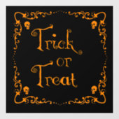 Halloween Pumpkin Orange Trick oder Treat Fensteraufkleber (Blatt)