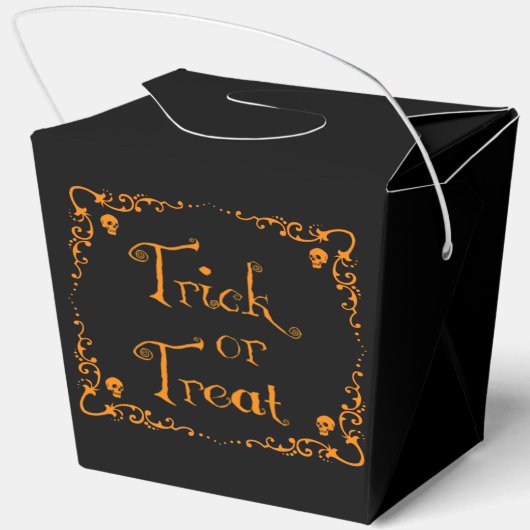 Halloween Pumpkin Orange Trick oder Treat Geschenkschachtel (Rückseite)