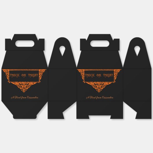 Halloween Pumpkin Orange Trick oder Treat Geschenkschachtel (Ungeklappt)
